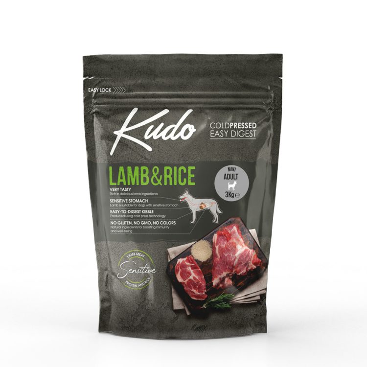 Lamb&Rice_Mini_Adult_3kg Kudo Cold-Pressed Lamb & Rice Adult Mini 3kg - Image 1
