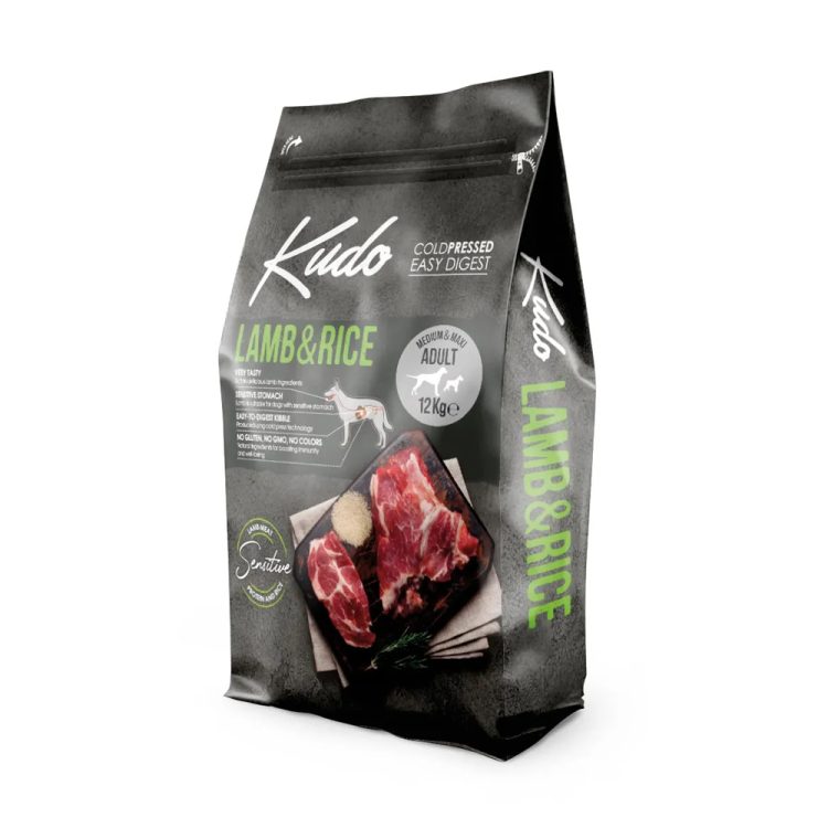 Κωδ.08022---Lamb&Rice_Medium&Maxi_Adult_12kg Kudo Cold-Pressed Lamb & Rice Adult Medium & Maxi 12kg - Image 1
