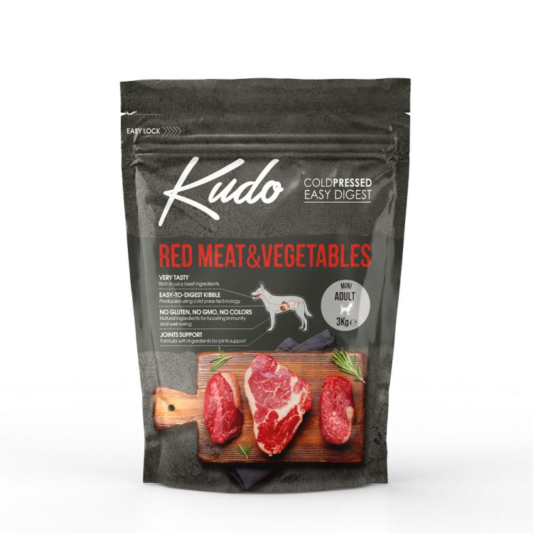 Kudo Cold-Pressed Red Meat & Vegetables Adult Mini 3kg - Image 1