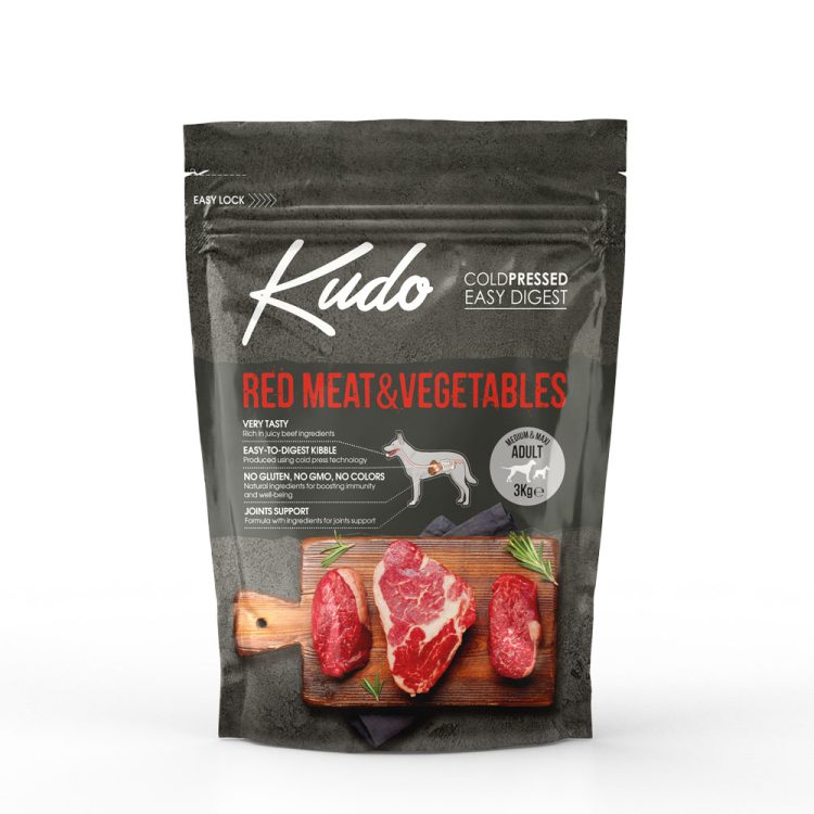 Kudo Cold-Pressed Red Meat & Vegetables Adult Medium & Maxi 3kg - Image 1